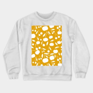 Cherries pattern - yellow ochre Crewneck Sweatshirt